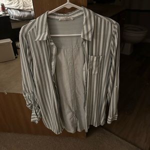 Mint green button up blouse